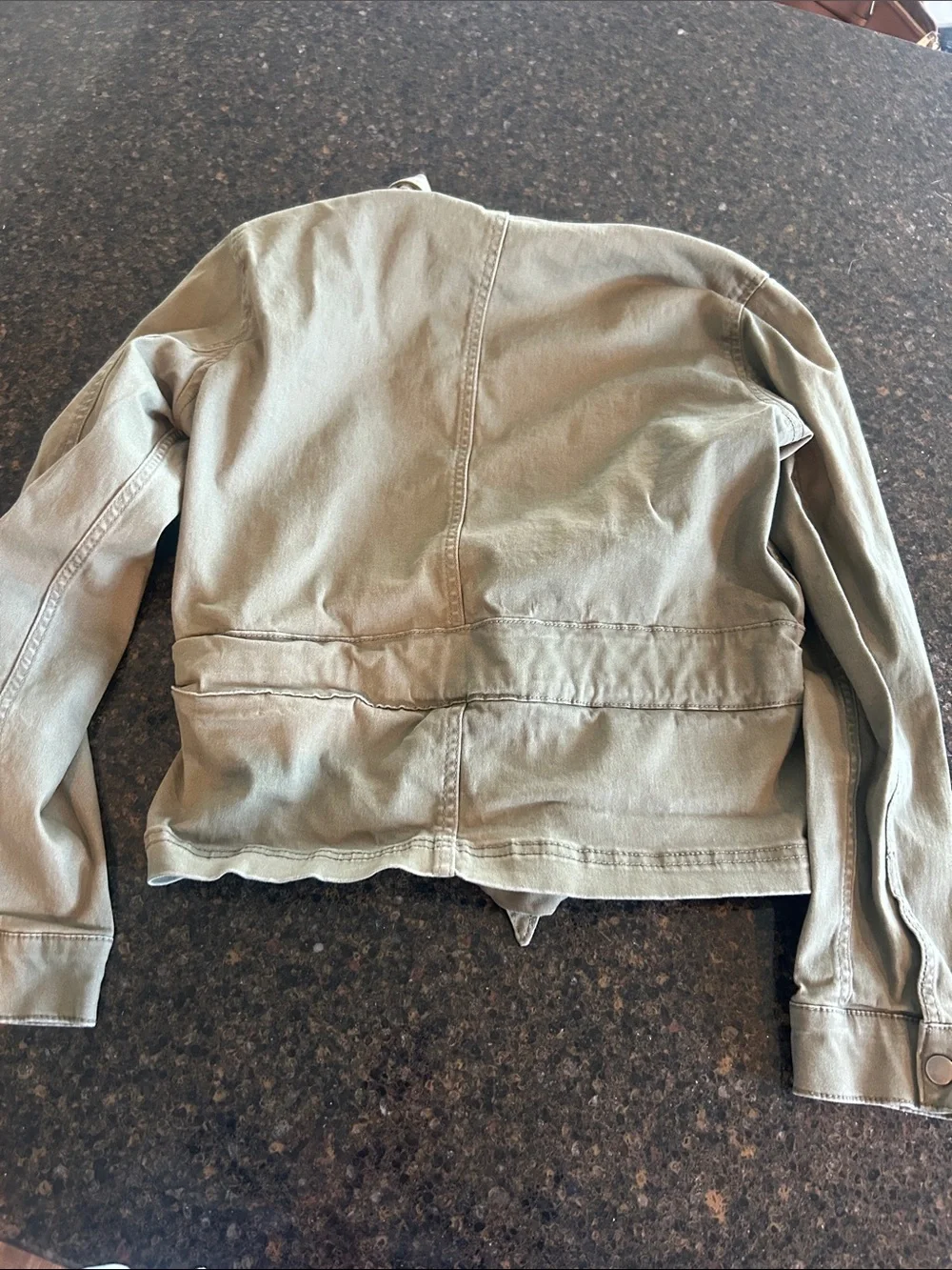 LC Lauren Conrad Olive Utility Jacket with Tie Waist